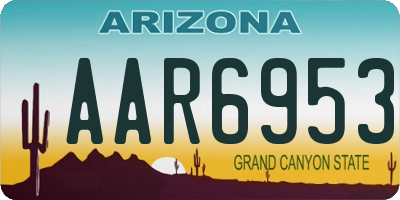 AZ license plate AAR6953