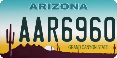 AZ license plate AAR6960