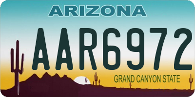 AZ license plate AAR6972