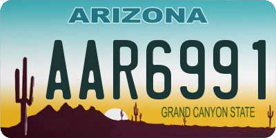 AZ license plate AAR6991