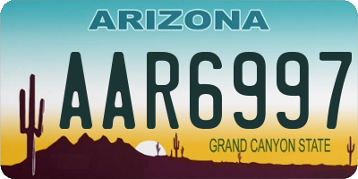 AZ license plate AAR6997