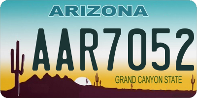 AZ license plate AAR7052
