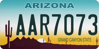 AZ license plate AAR7073