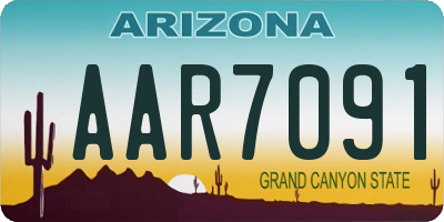 AZ license plate AAR7091