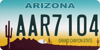 AZ license plate AAR7104