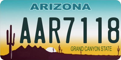 AZ license plate AAR7118