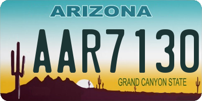 AZ license plate AAR7130