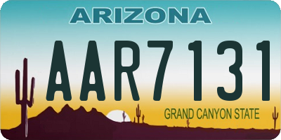 AZ license plate AAR7131