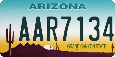 AZ license plate AAR7134