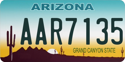 AZ license plate AAR7135