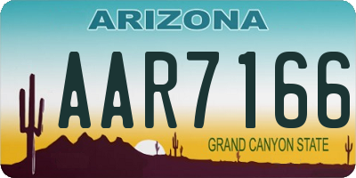 AZ license plate AAR7166