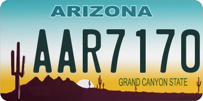 AZ license plate AAR7170