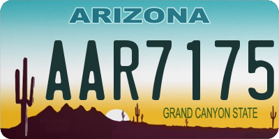 AZ license plate AAR7175