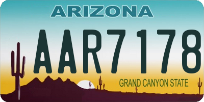 AZ license plate AAR7178