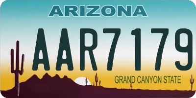 AZ license plate AAR7179