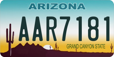 AZ license plate AAR7181