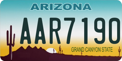AZ license plate AAR7190