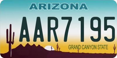 AZ license plate AAR7195