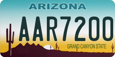 AZ license plate AAR7200