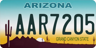 AZ license plate AAR7205