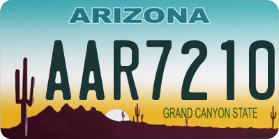AZ license plate AAR7210