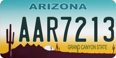 AZ license plate AAR7213