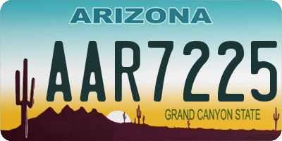 AZ license plate AAR7225