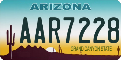 AZ license plate AAR7228