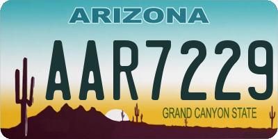AZ license plate AAR7229