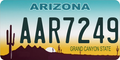 AZ license plate AAR7249