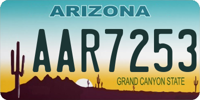 AZ license plate AAR7253