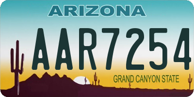 AZ license plate AAR7254