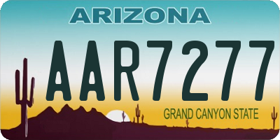 AZ license plate AAR7277
