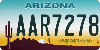AZ license plate AAR7278