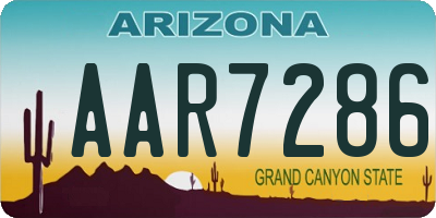 AZ license plate AAR7286