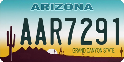AZ license plate AAR7291