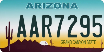 AZ license plate AAR7295