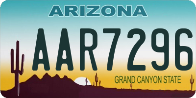 AZ license plate AAR7296