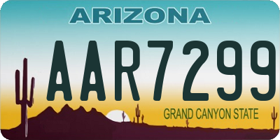AZ license plate AAR7299