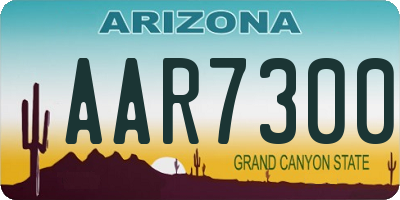 AZ license plate AAR7300