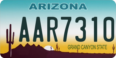 AZ license plate AAR7310