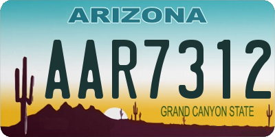 AZ license plate AAR7312