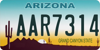 AZ license plate AAR7314