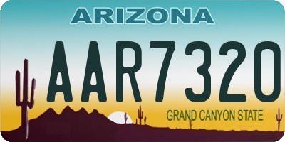 AZ license plate AAR7320