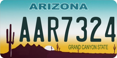 AZ license plate AAR7324