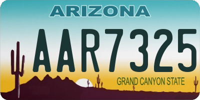 AZ license plate AAR7325