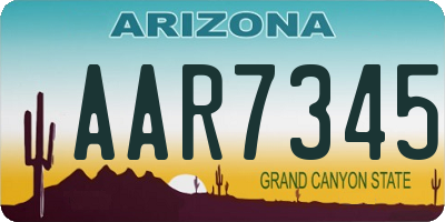 AZ license plate AAR7345