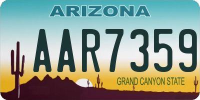 AZ license plate AAR7359