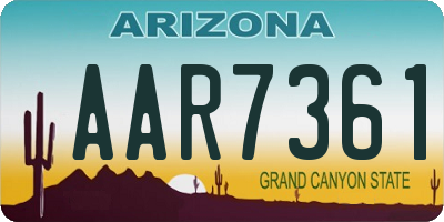 AZ license plate AAR7361