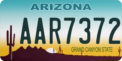 AZ license plate AAR7372